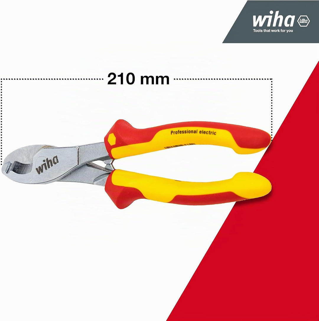 Wiha Kabelschneider Professional electric mit ein- und ausschaltbarer Öffnungsfeder I 210 mm, 7" I V