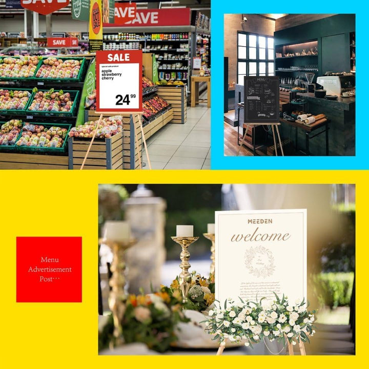 MEEDEN Staffelei mit A-Rahmen,163 cm hoch Bodenstaffelei aus Buchenholz - Leichte und robuste Hochze