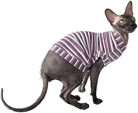 Kotomoda Katzen Kleidung Cord lila Streifen fur Sphynx Katzen (L), L