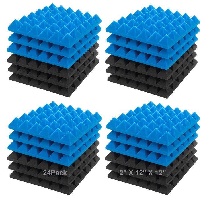 JBER Akustikschaumstoff-Platten, 5,1 x 30,5 x 30,5 cm, Schalldämmung für Studiowände, schalldämmend,