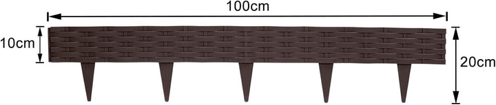 YUENFONG 35m Beeteinfassung Rasenkante Biegbarer Beetumrandungen Kunststoff Rasenkanten, Rattan-Opti
