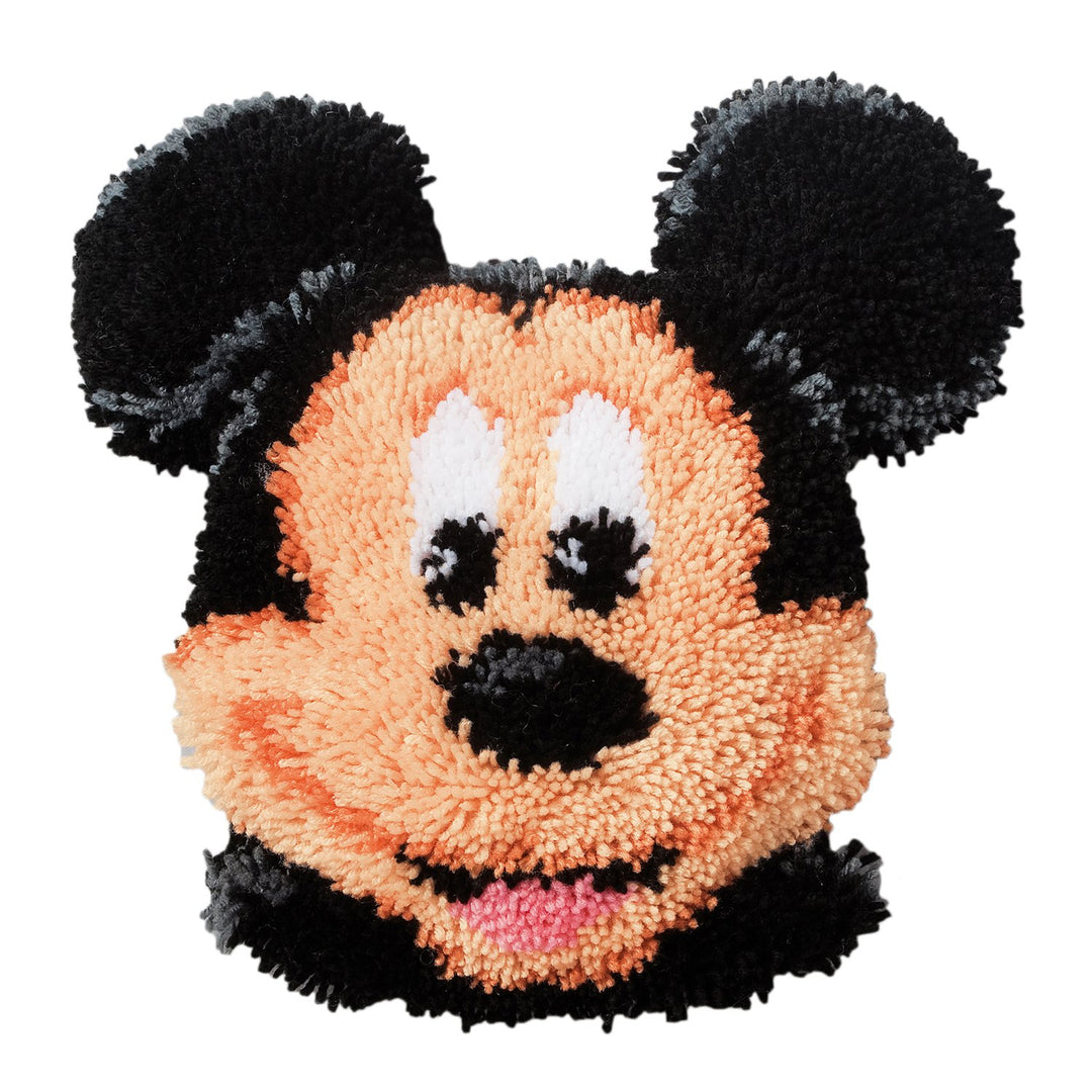 Vervaco Formkissen Mickey Mouse Knüpfpackung zum Selbstknüpfen eines Kissens, Stramin, weiss, 37 x 3