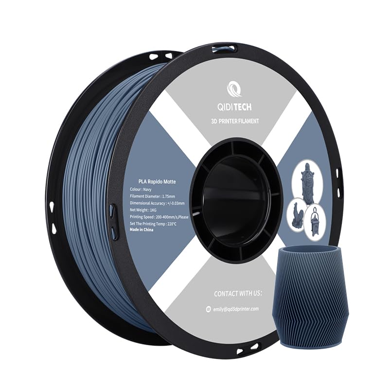 QIDI TECH Matte PLA Rapido Filament 1.75mm, PLA Matte 3D Drucker Filament 1kg Spule (2.2lbs), Geeign