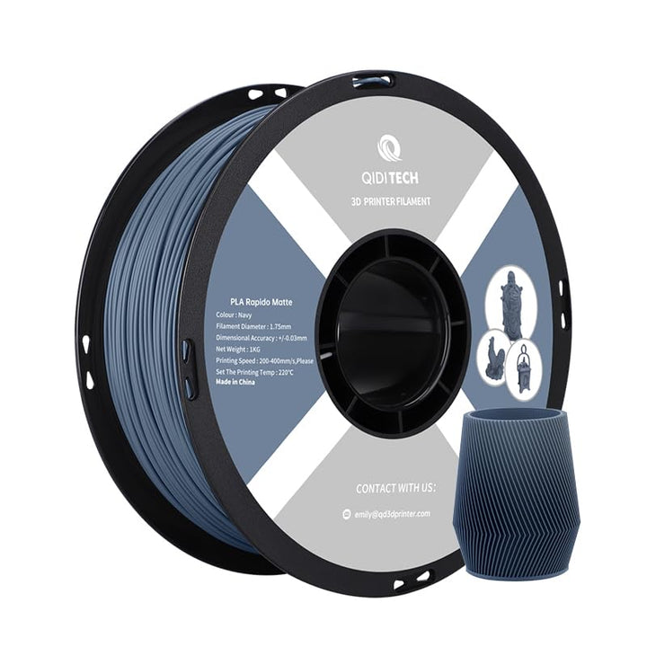 QIDI TECH Matte PLA Rapido Filament 1.75mm, PLA Matte 3D Drucker Filament 1kg Spule (2.2lbs), Geeign