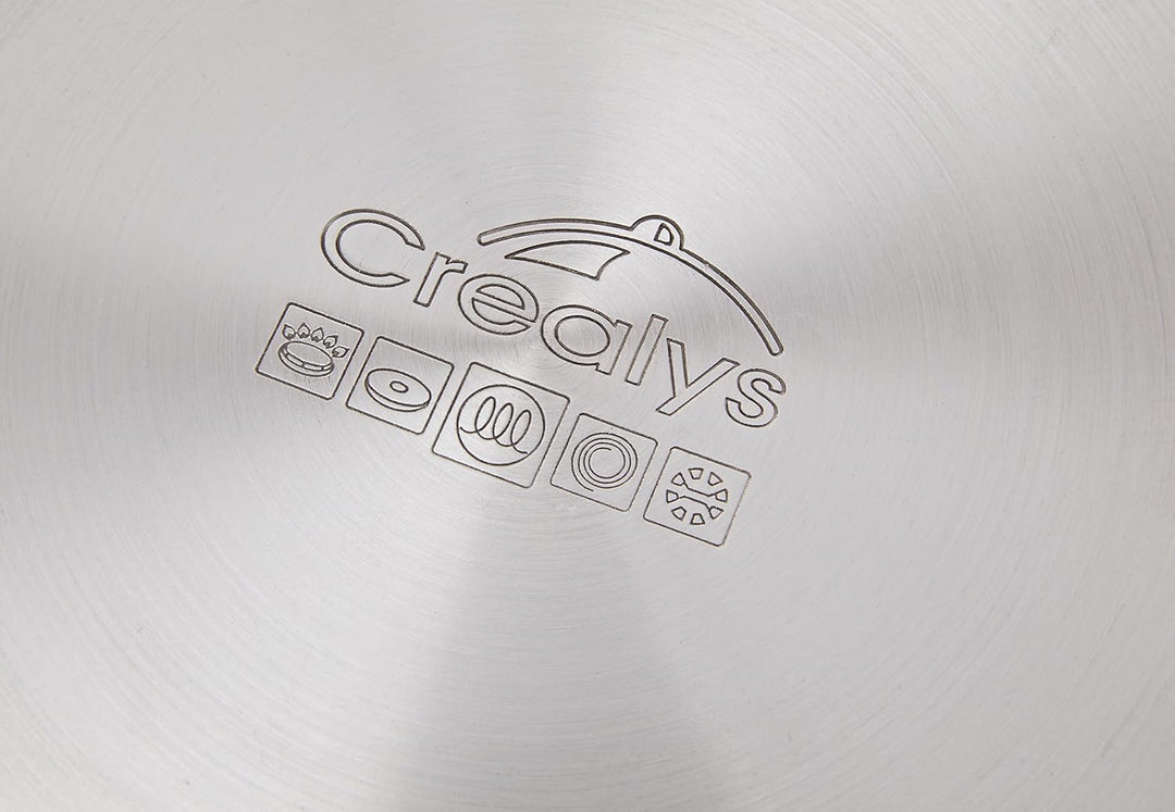 Crealys 502386 Kochtopf, Edelstahl, mit Glasdeckel, 8 l, Durchmesser 28 cm D28cm - 8L, D28cm - 8L