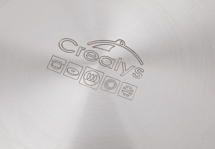 Crealys 502386 Kochtopf, Edelstahl, mit Glasdeckel, 8 l, Durchmesser 28 cm D28cm - 8L, D28cm - 8L