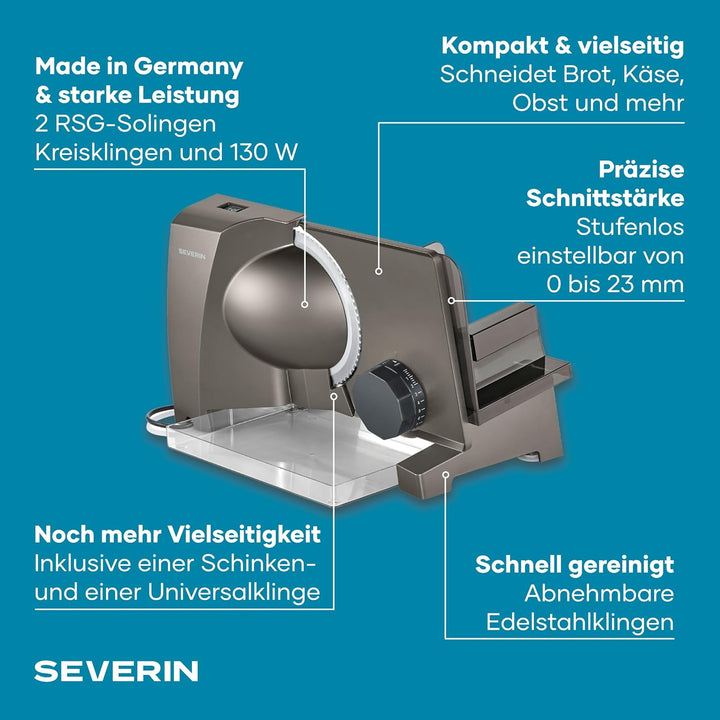 Severin Allesschneider für Brot, Aufschnitt oder Käse, Brotschneidemaschine