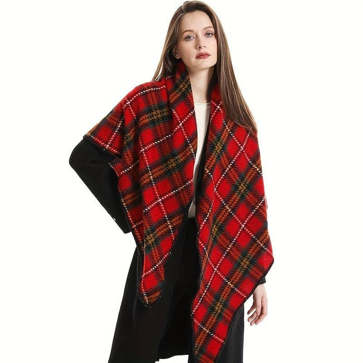 Schöner, extra grosser, superweicher Schal mit schottischem Schottenkaro, Highland-Klassiker Rotes D