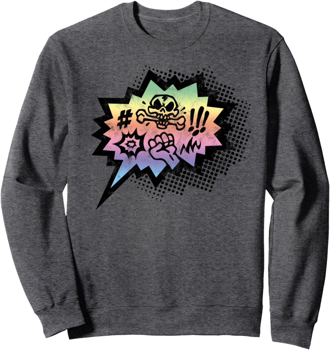 Comics Sprechblase Flüche Rip Totenkopf Lustige Sprüche Meme Sweatshirt