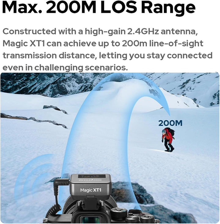 Godox Magic XT1 Kabelloses Lavalier Mikrofon - Stromversorgung und Speicher Integriert, OLED-Touchsc
