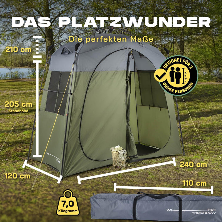 Lumaland Premium Duschzelt | Toilettenzelt für Indoor &amp; Outdoor | Mobiles Umkleidezelt &amp; Lagerzelt |