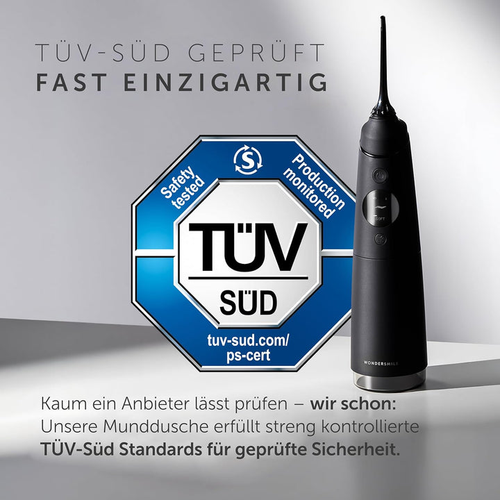 Wondersmile Munddusche PRO - Testsieger 2024 - SmoothFlow-Technologie für optimale Zahn- & Zahnfleis