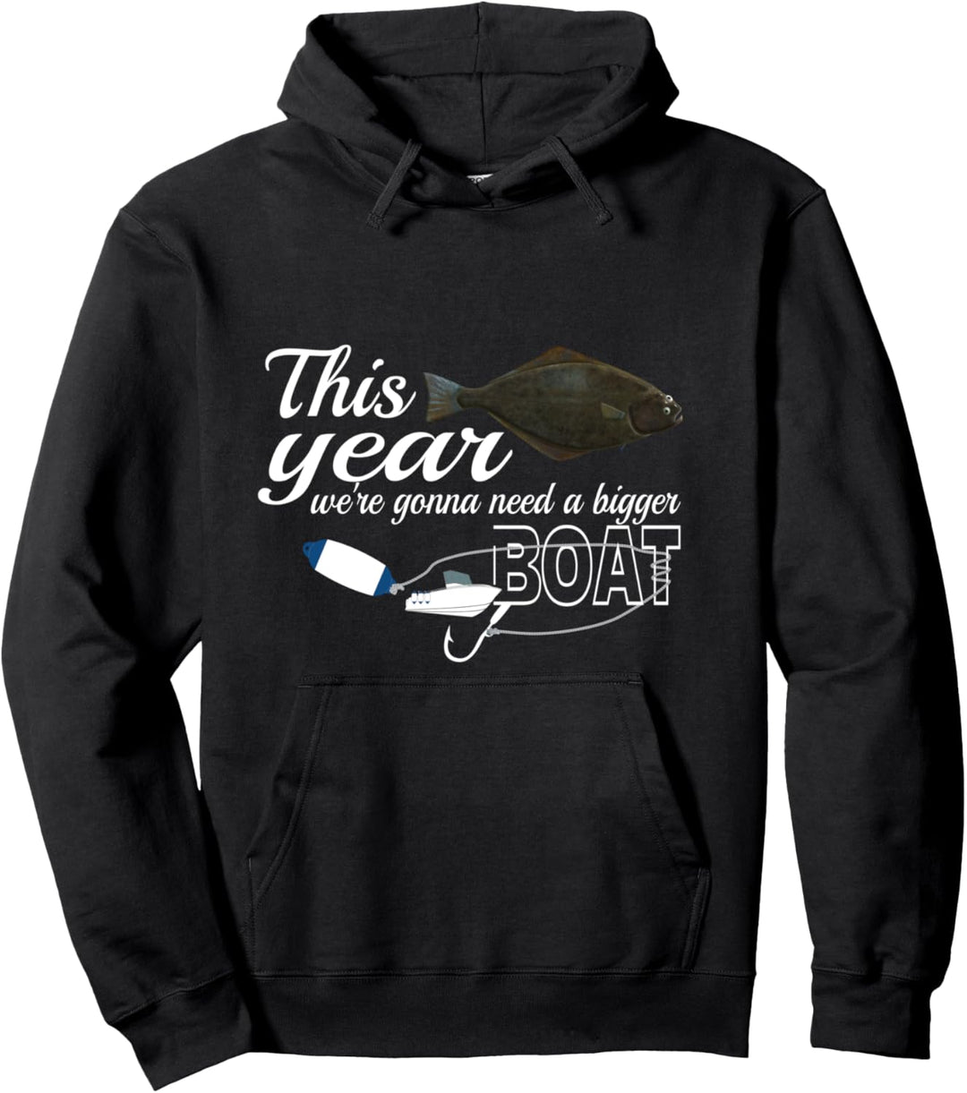 Wir brauchen ein grösseres Boot I Heilbutt Angeln Norwegen Pullover Hoodie