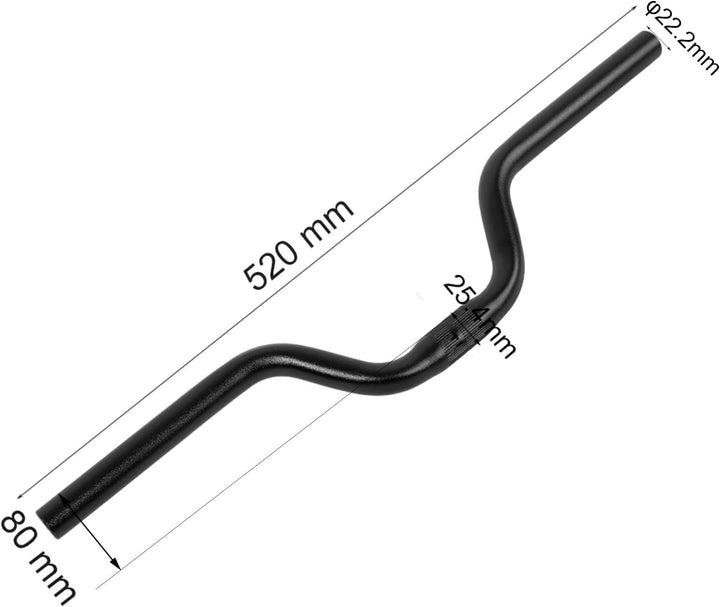 Aluminium Bike Fixed Gear Riser Bar Lenker 25,4 mm * 520 Fahrradlenker, Fahrrad Aluminiumlegierung L