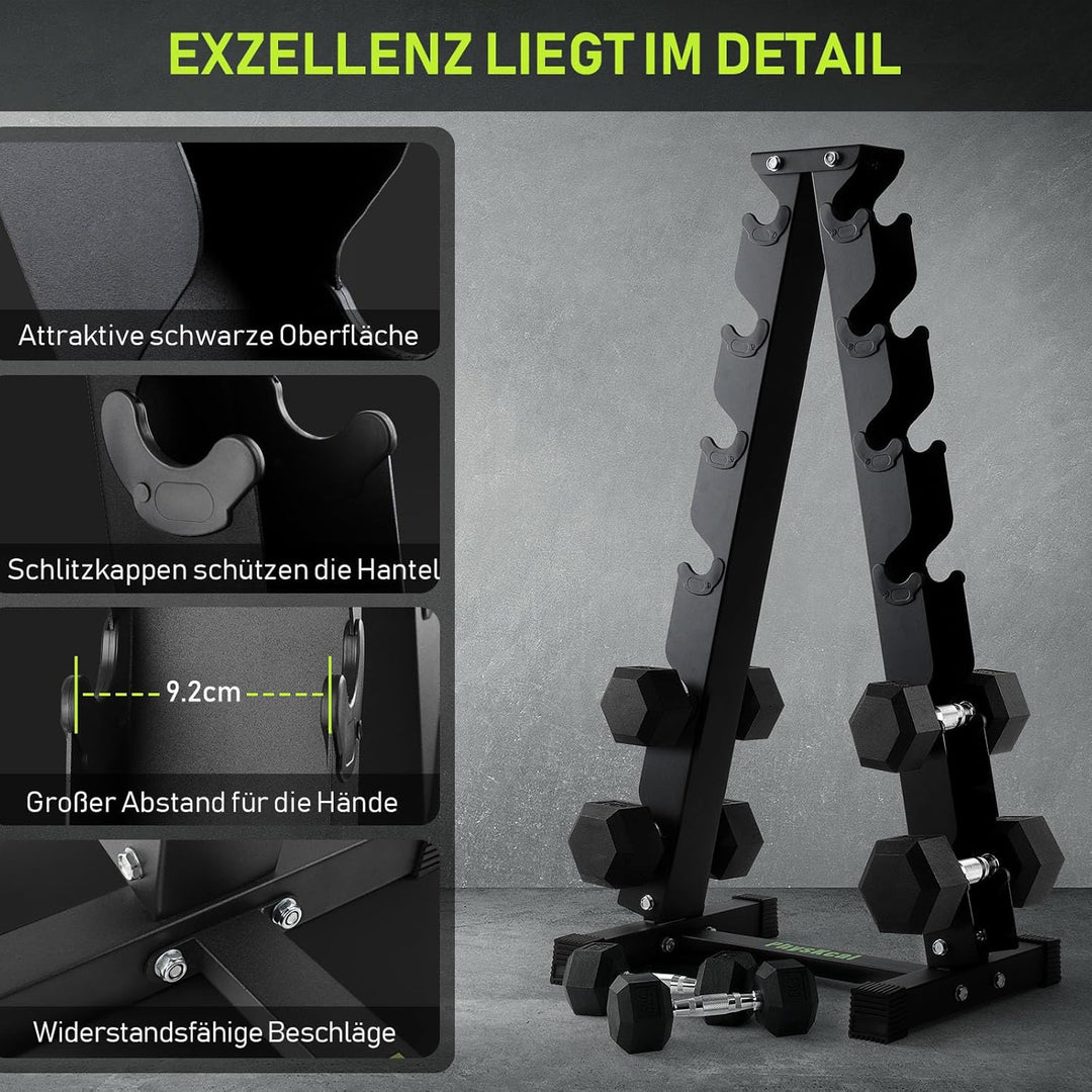 PhysKcal Kurzhantel Rack,Hantelablage für Kurzhanteln, Strapazierfähiger Stah,250kg/300kg Belastbark
