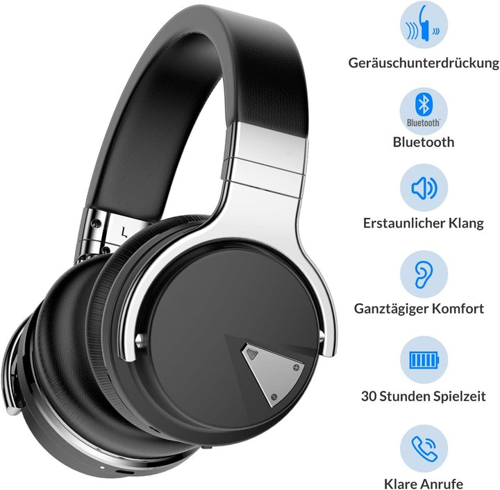 GarageRock E7 Kopfhörer Noise Cancelling Bluetooth Kopfhörer Kabellose Kopfhörer Over Ear Kopfhörer