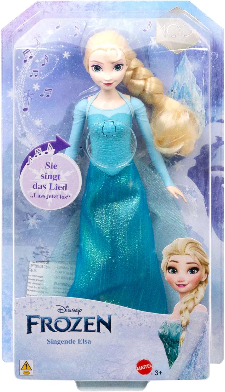 Disney Frozen Die Eiskönigin Spielzeug, Singende ELSA Puppe in charakteristischer Kleidung, singt La
