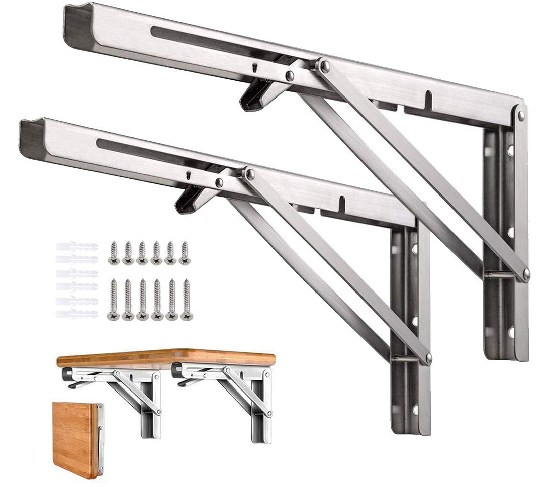 Professionelle Klappkonsole Schwerlast, 300mm Edelstahl Klappkonsole Tisch Klappregalhalterungen Kla