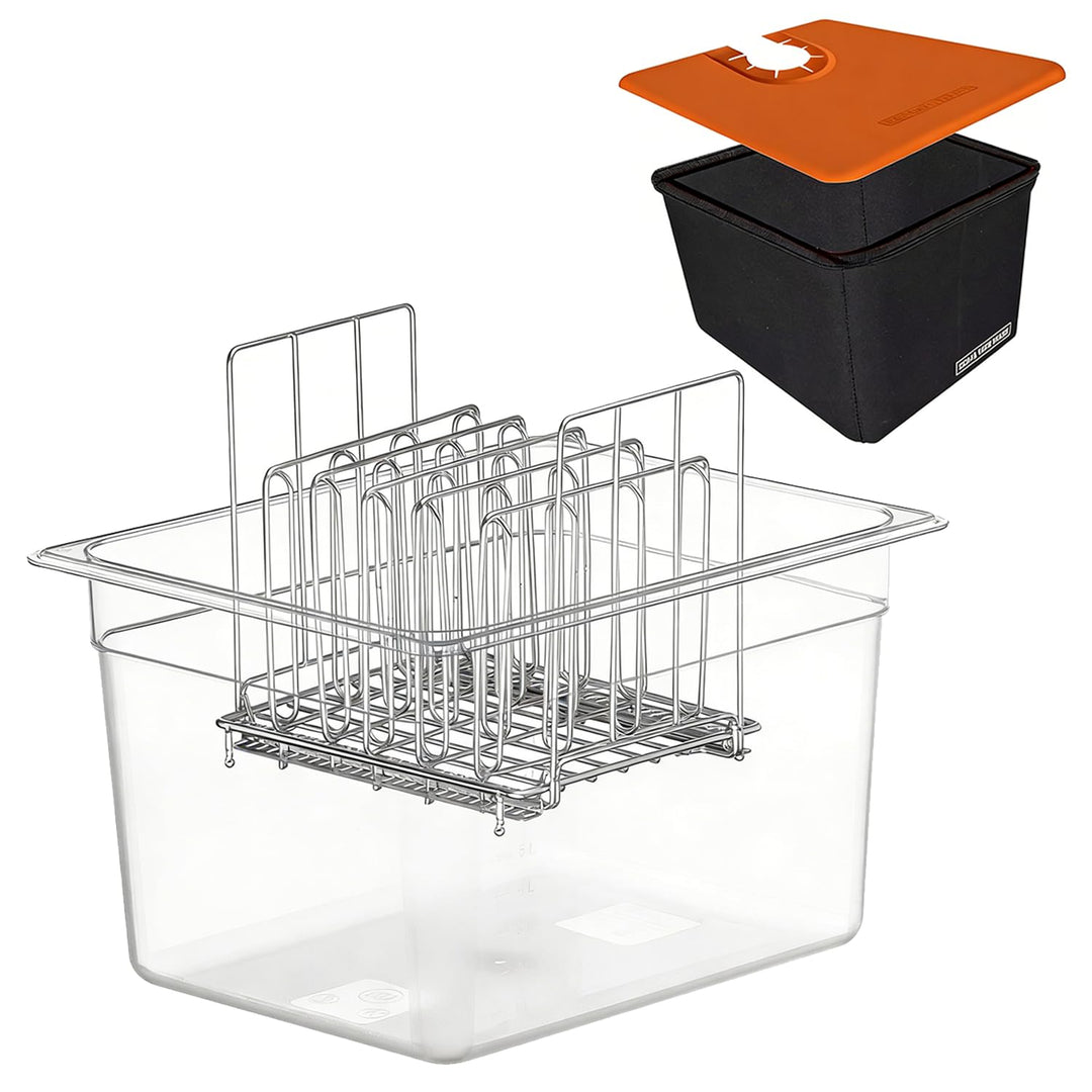 Sous Vide Behälter 12L, Sous Vide Container mit Deckel und Rack ür Sous Vide Stick Garer, Multifunkt