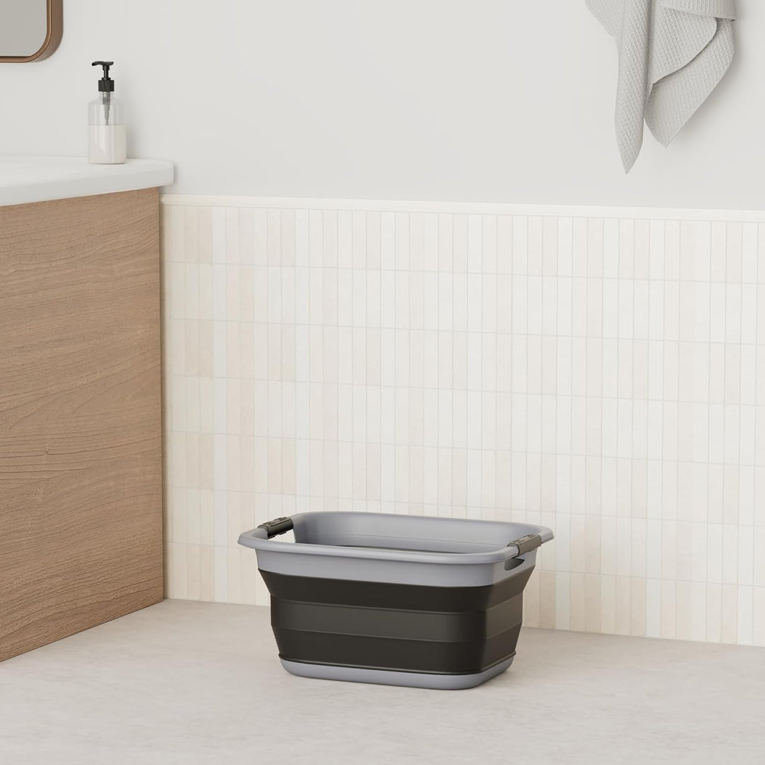 SAMMART 25L Zusammenklappbarer Wäschekorb / -wanne - Faltbarer Aufbewahrungsbehälter/Organizer - tra