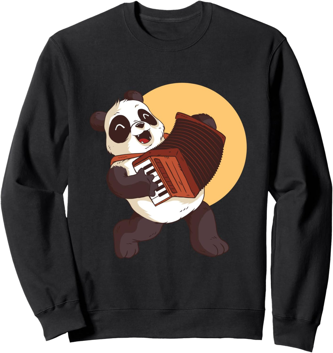 Niedlicher Akkordeonspieler Panda Akkordeonist mit Akkordeon Sweatshirt