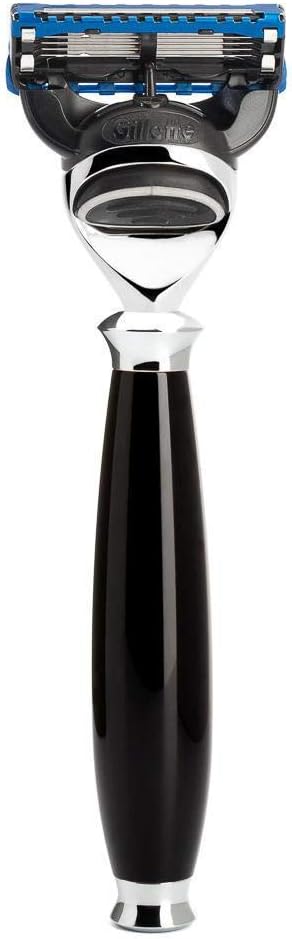 MÜHLE Rasierset - Purist Serie - Silvertip Fibre - kompatibel mit Gillette-Klingen - Edelharz schwar