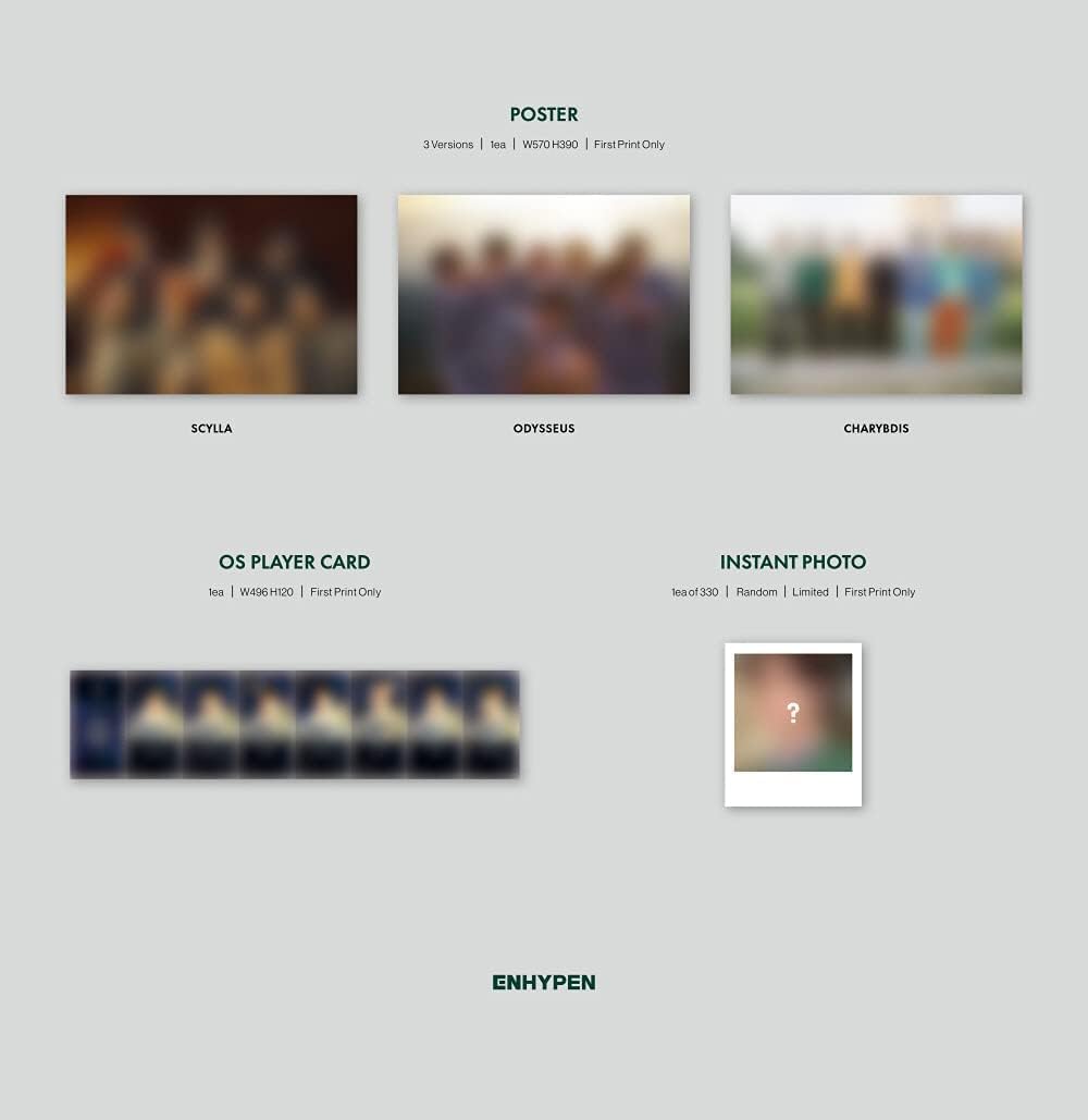 ENHYPEN - DIMENSION : DILEMMA Album+Pre-Order Benefit+Folded Poster+Extra Photocards Set (CHARYBDIS