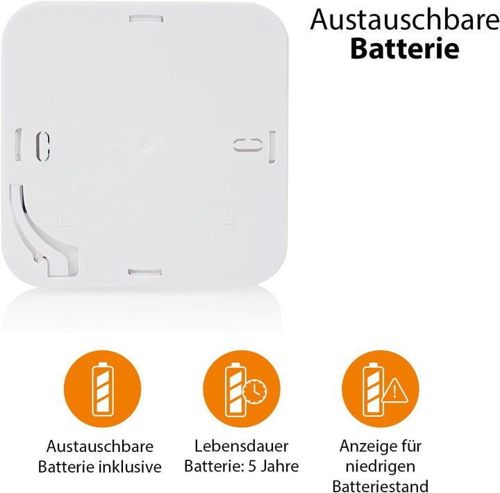 Smartwares Co-Detektor – 85 dB – Sensor 10 Jahre – Benachrichtigungen über App – Testknopf & Stummkn