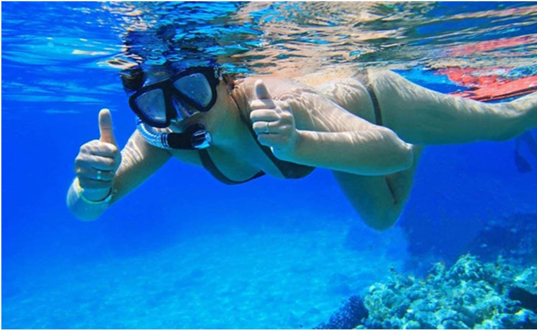 Taucherbrille für Erwachsene mit Anti-Nebel Schnorchelmaske, Schwimmmaske gehärtetem Glas und Nasena