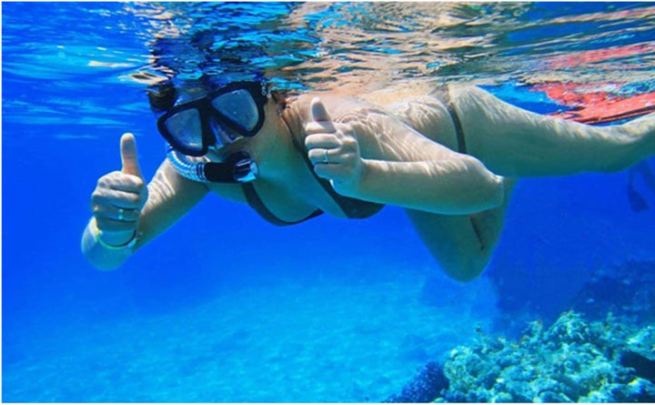 Taucherbrille für Erwachsene mit Anti-Nebel Schnorchelmaske, Schwimmmaske gehärtetem Glas und Nasena