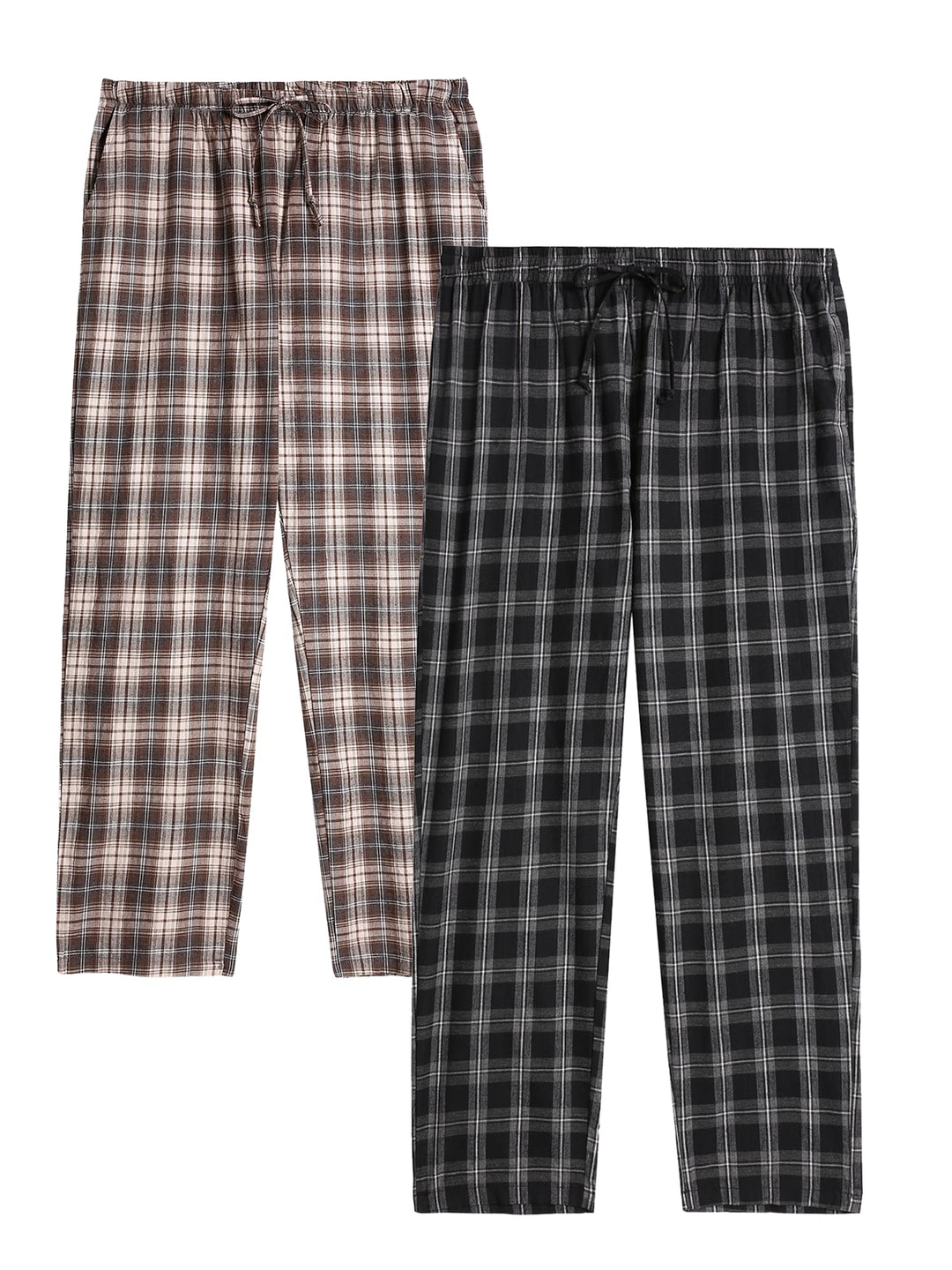 Herren Schlafanzughose Lang Baumwolle Karierte Pyjamahose Lounge Hose Pyjamaunterteil Freizeithose m