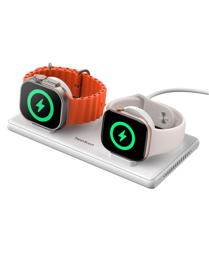 SwanScout Dual Watch Ladestation für Apple Watch, Kabelloses Ladegerät für Apple Watch Ultra 2/Ultra