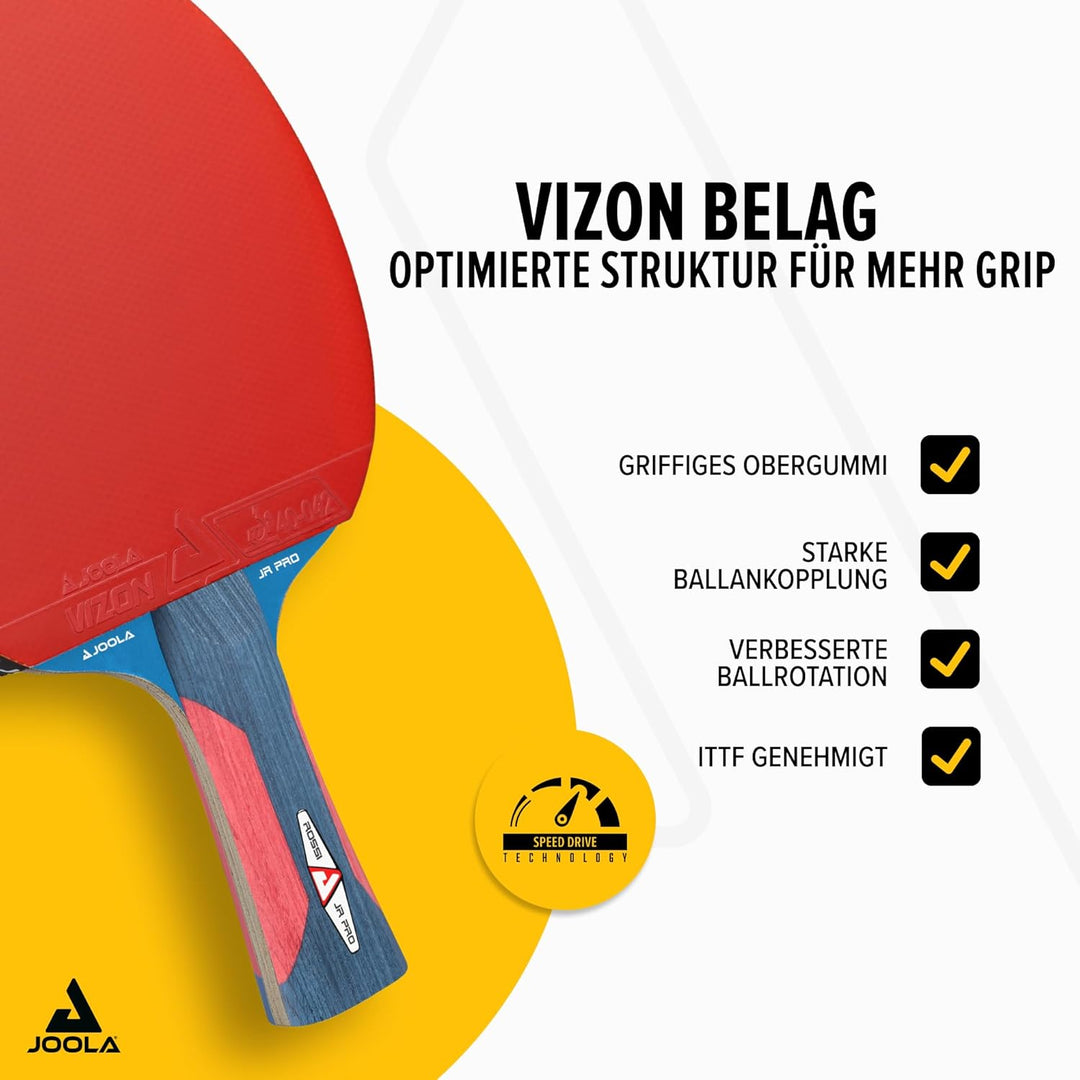 JOOLA Tischtennisschläger Rosskopf Junior Pro ITTF genehmigter Kinder Wettkampf Tischtennis-Schläger