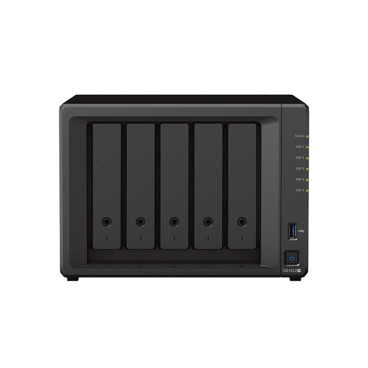 Synology DS1522+ 5-Bay DiskStation NAS AMD Ryzen R1600 8GB Ram 4xRJ-45 1GbE LAN-Port, Bundle mit 5x1