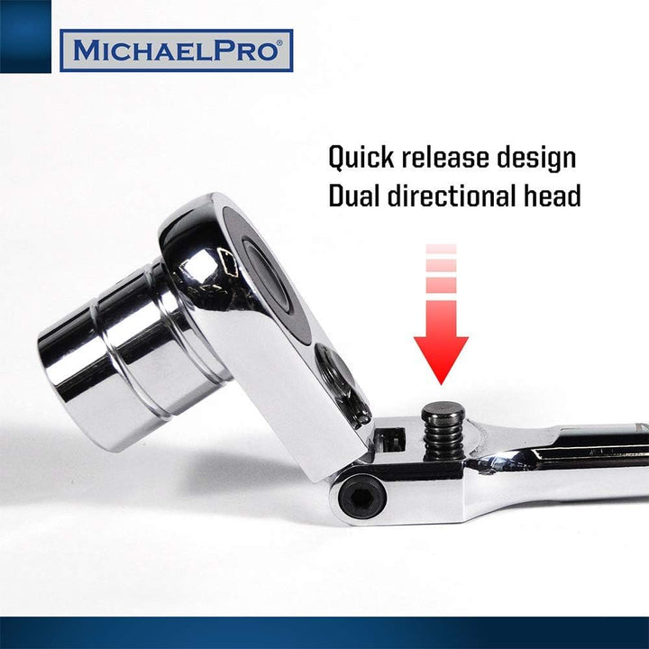 Michael Pro 20 Stück 0,95 cm Dr. Ratschen-Set mit flexiblem Schloss