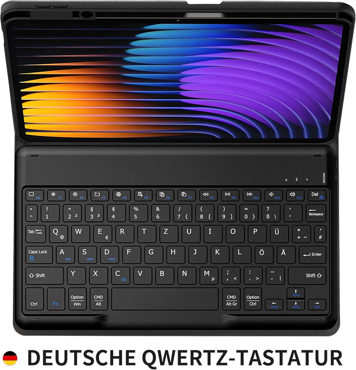 EasyAcc Tastatur Hülle Kompatibel mit Xiaomi Mi Pad 7/ Mi Pad 7 Pro (11.2 Zoll, Modell 2025) mit Sch