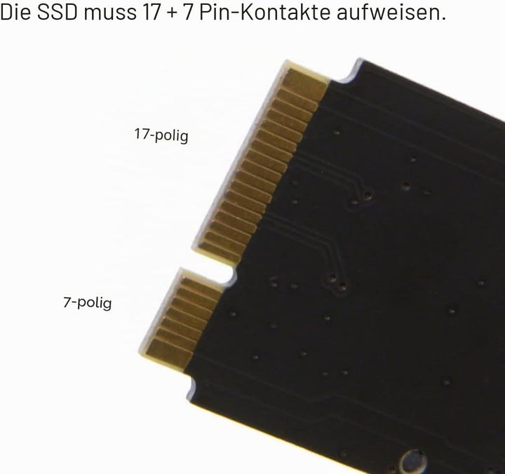 chenyang 7+17Pin SSD auf 2.5" SATA 22Pin Adapter für A1425 A1398 MC975 MC976 MD212 MD213 ME662 ME664
