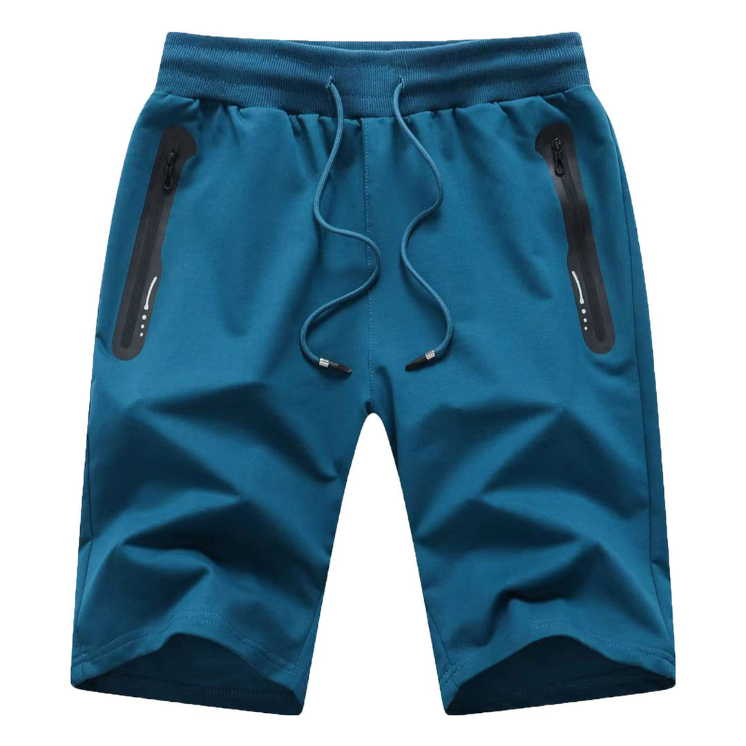 JustSun Sport Shorts Kurze Hosen Herren Baumwolle Mit ReissverschlussTaschen S Pfauenblau, S Pfauenb