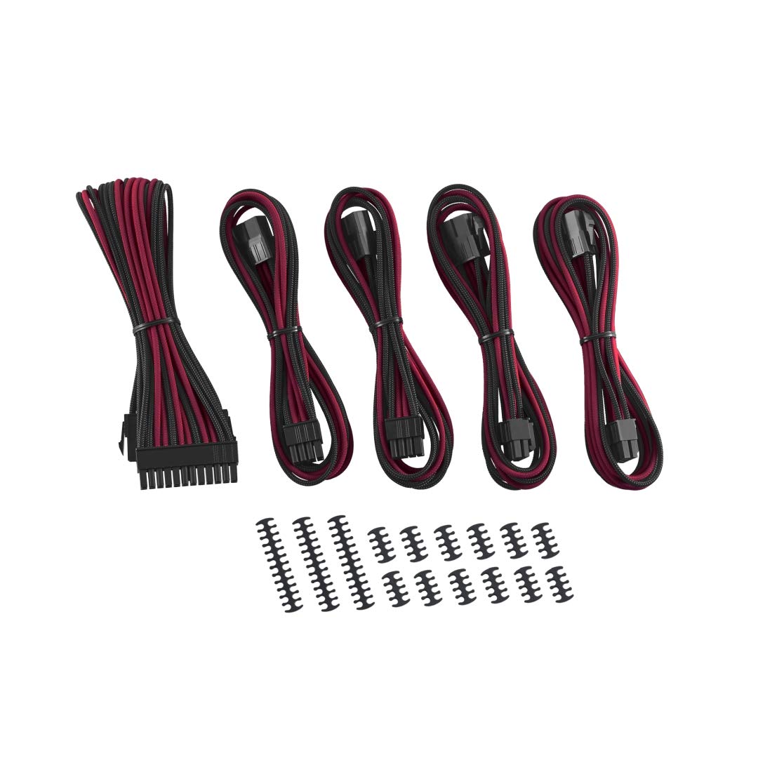 CableMod Classic ModMesh Cable Extension Kit (8+8 Serie, Schwarz/Rot) Série 8+8 Schwarz/Rot, Série 8