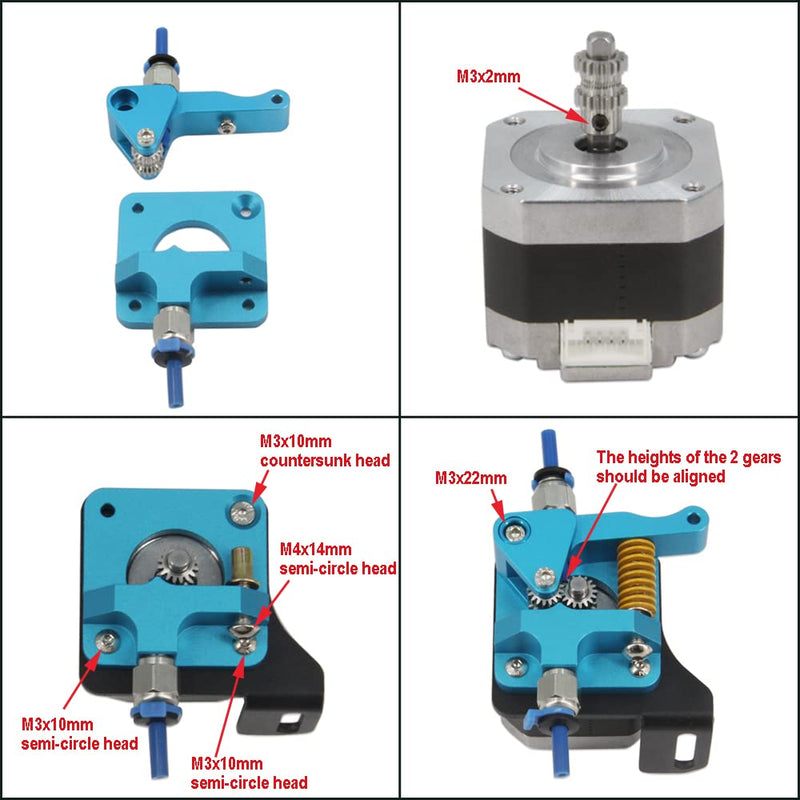 Befenybay Upgrade Dual Extruder mit Direct Support Plate Easy Print Flexibles Filament für Ender 3/C