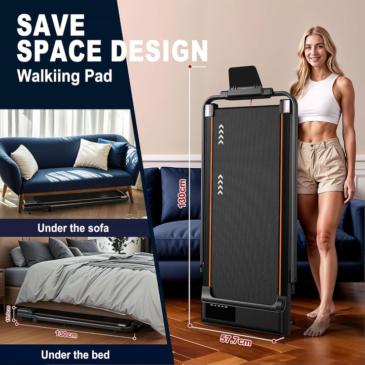 Laufband für Zuhause Klappbar Walking Pad: 7% Steigung Laufband mit 2,5 PS|2,25 PS Motor, Gehpolster