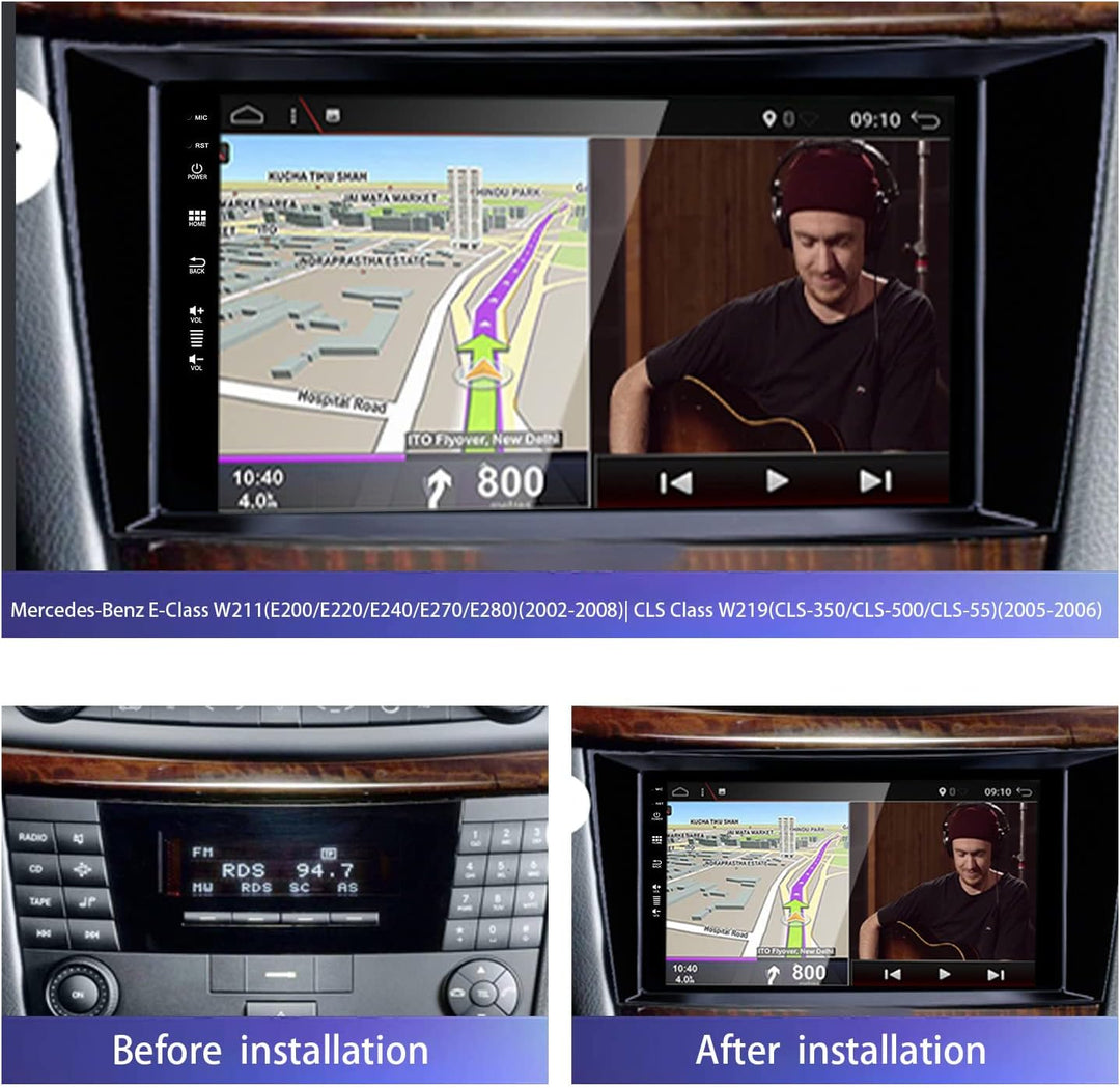 Android 12 Autoradio Passt für Benz E-Class W211 | CLS W219 | W463-4G+64G - Kabellos Carplay/Android