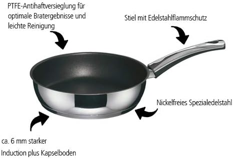 Berndes Schmorpfanne Injoy Special Edition 24 cm, hoher Rand, Pfanne für Induktion, Edelstahl, antih