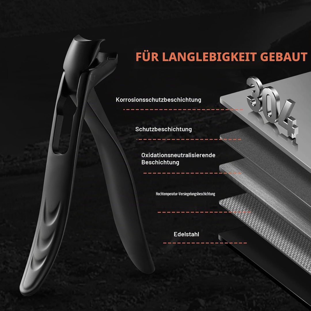 BEZOX Präzisions Nagelknipser mit abgewinkeltem Kopf für dicke Seniorennägel - Grosser Fingernagelkn