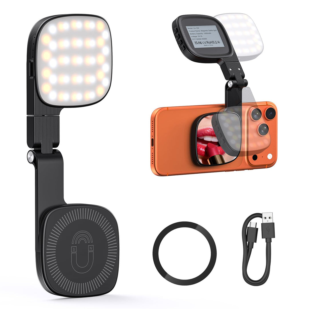 Magnetisches Selfie-Licht für iPhone, Telefonlicht mit Spiegel, sofortige Befestigung für MagSafe, f
