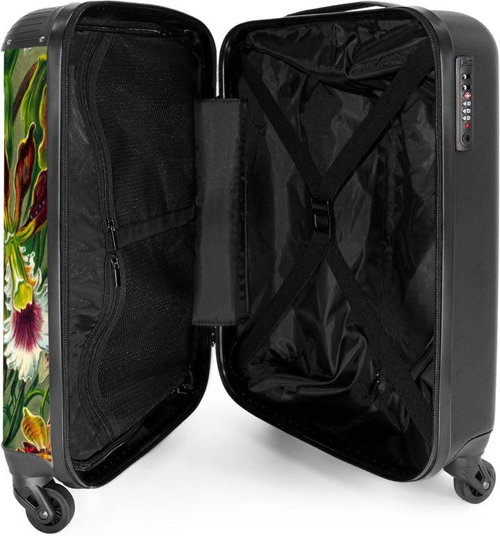 NoBoringSuitcases.com® Koffer Handgepäck Trolley Rollkoffer Kleine Reisekoffer - Blumen - Kunst - Ha