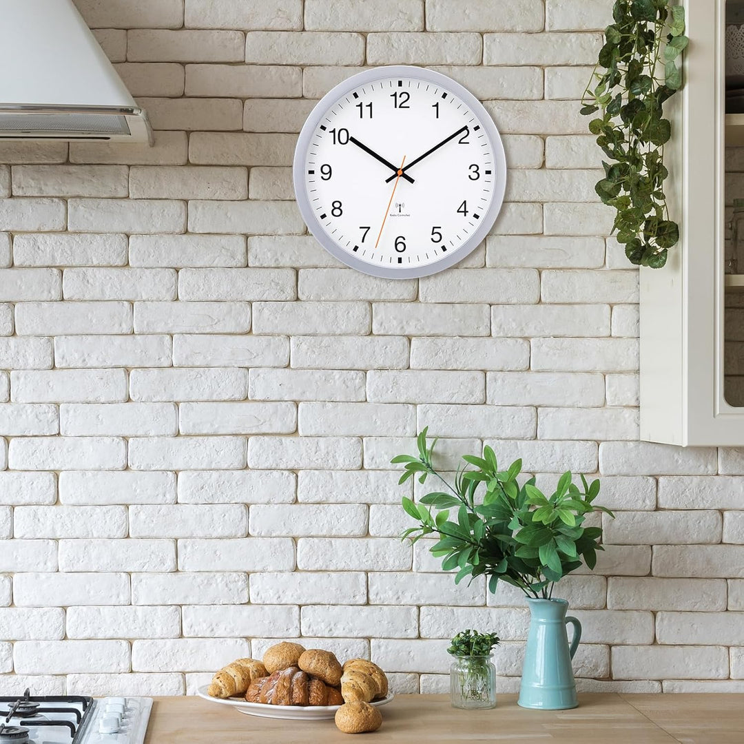 VIVILINEN Funkuhr Wand Lautlos Wanduhr Ohne Tickgeräusche Funkwanduhr Geräuschlos Nicht Tickend Mode