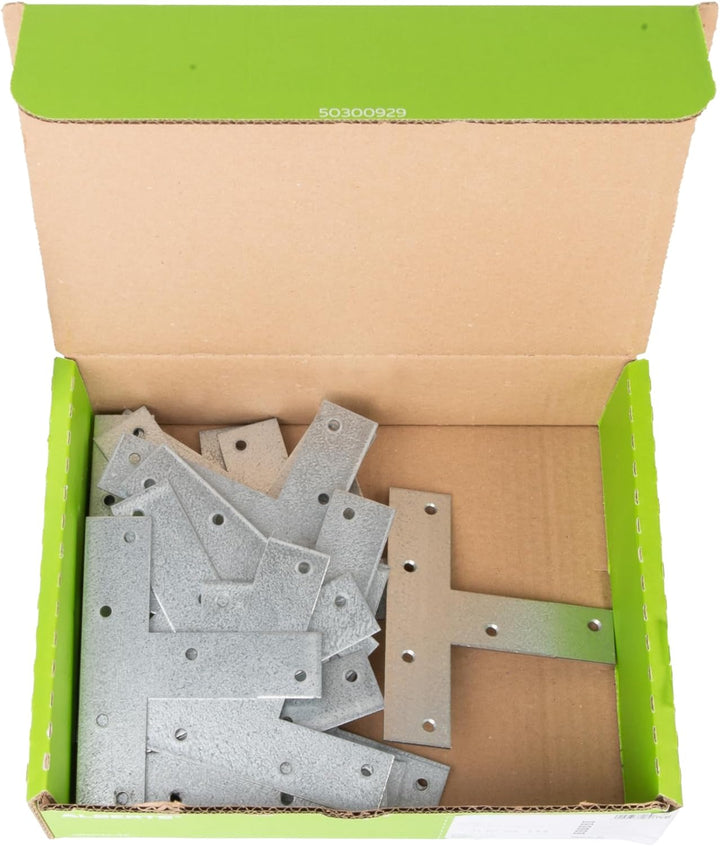 Alberts 848194 Flachverbinder | T-Form | sendzimirverzinkt | 140 x 110 x 30 mm | 25er Set 140 x 110