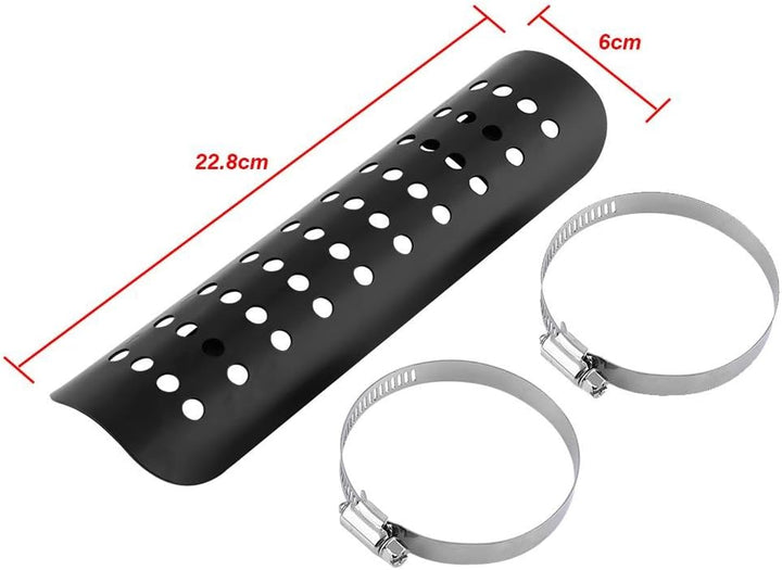 Keenso Motorrad Auspuff Hitzeschutzblech mit Loch, Motorrad 50mm-70mm Auspuff Endschalldämpfer Hitze