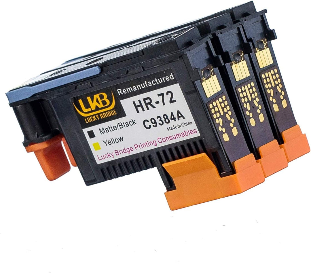 Lucky Bridge HP72 wiederaufbereiteter Druckkopf, 3 Stück (G/PK MK/Y M/C) C9380A C9383A C9384A kompat